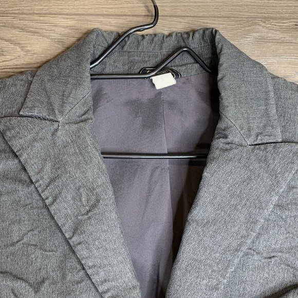 Versace Jacket Womens Size 8 Grey 2 Button Closure Notch Lapel Shoulder Pads - Picture 7 of 11